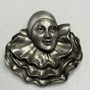 Vintage Seagull Pewter 1988 Mime Face Brooch